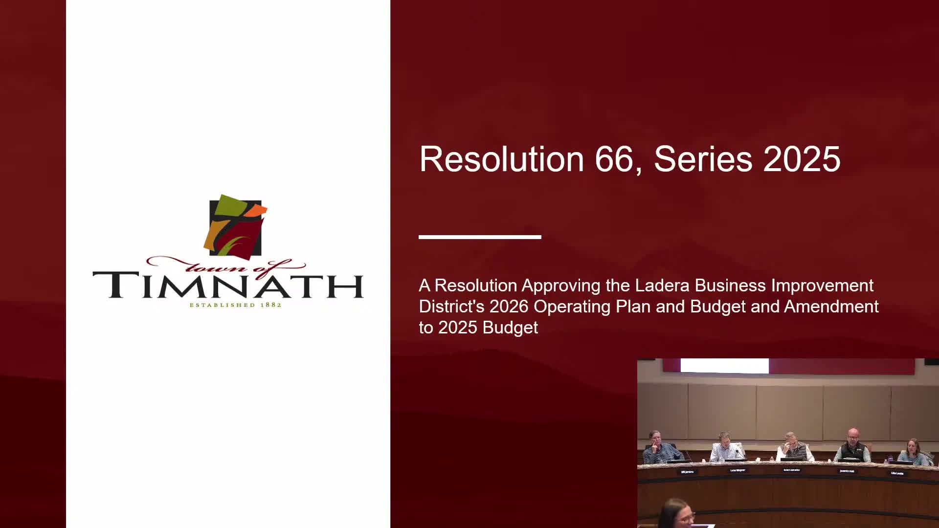 Council approves Ladera BID operating plan and amends GID language to stabilize bond revenue