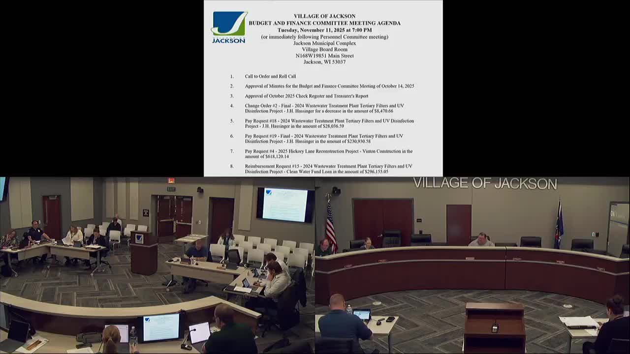 Committee approves final payments, reimbursements and change order for wastewater and road projects
