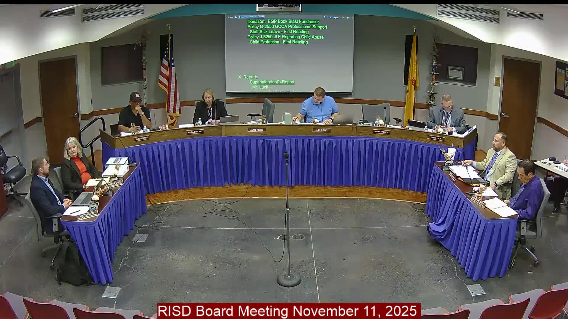 Roswell board holds first readings of sick‑leave and child‑abuse reporting policies; approves superintendent evaluation