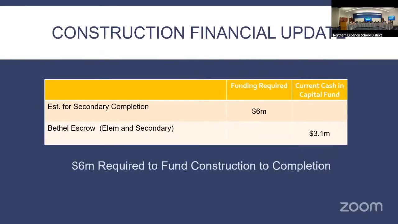 Northern Lebanon SD says $6 million remains to finish renovations; board to consider $3 million loan and $3 million transfer