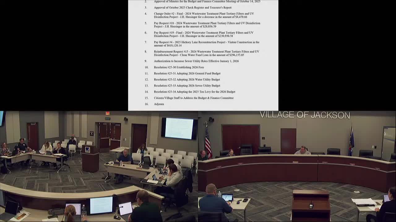 Committee signs off on final payments and reimbursements for Village wastewater upgrade