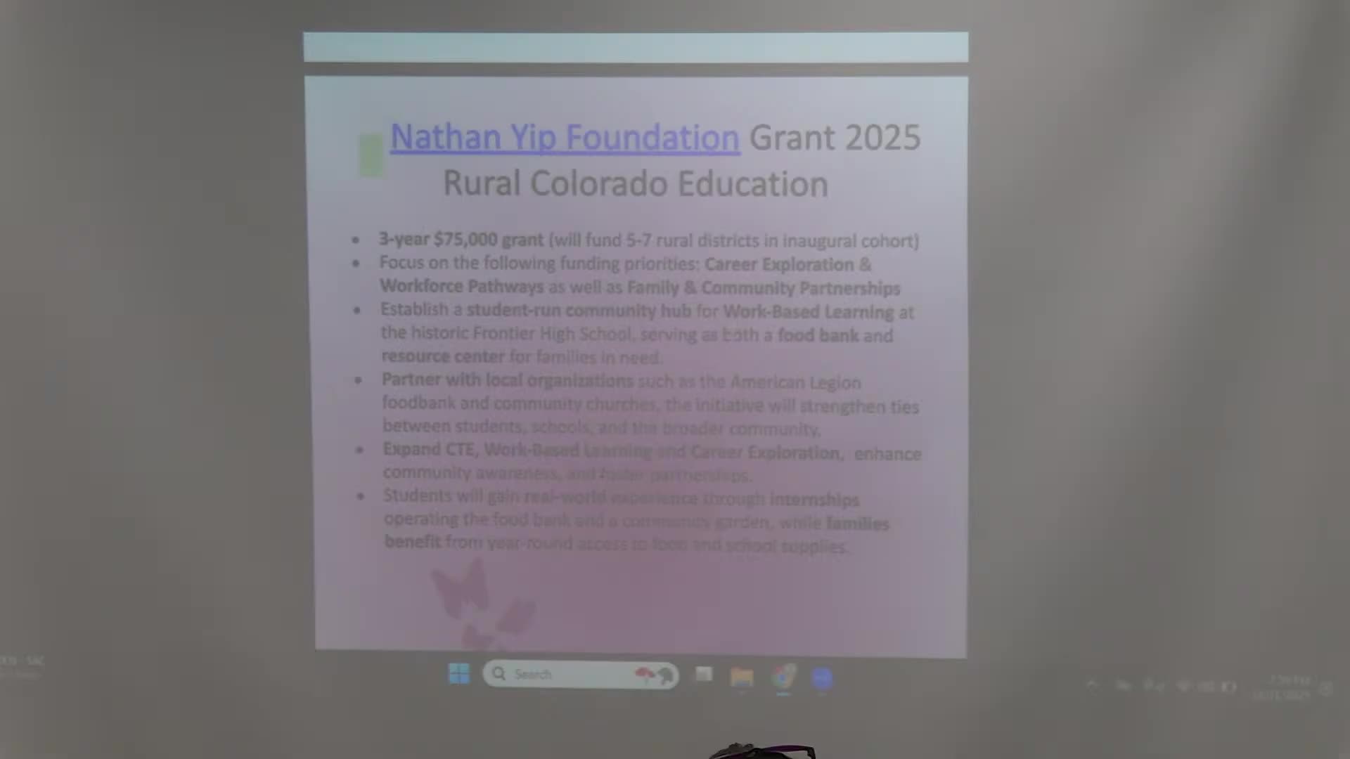 District seeks Nathan Yip Foundation grant to develop school-run food bank and student store