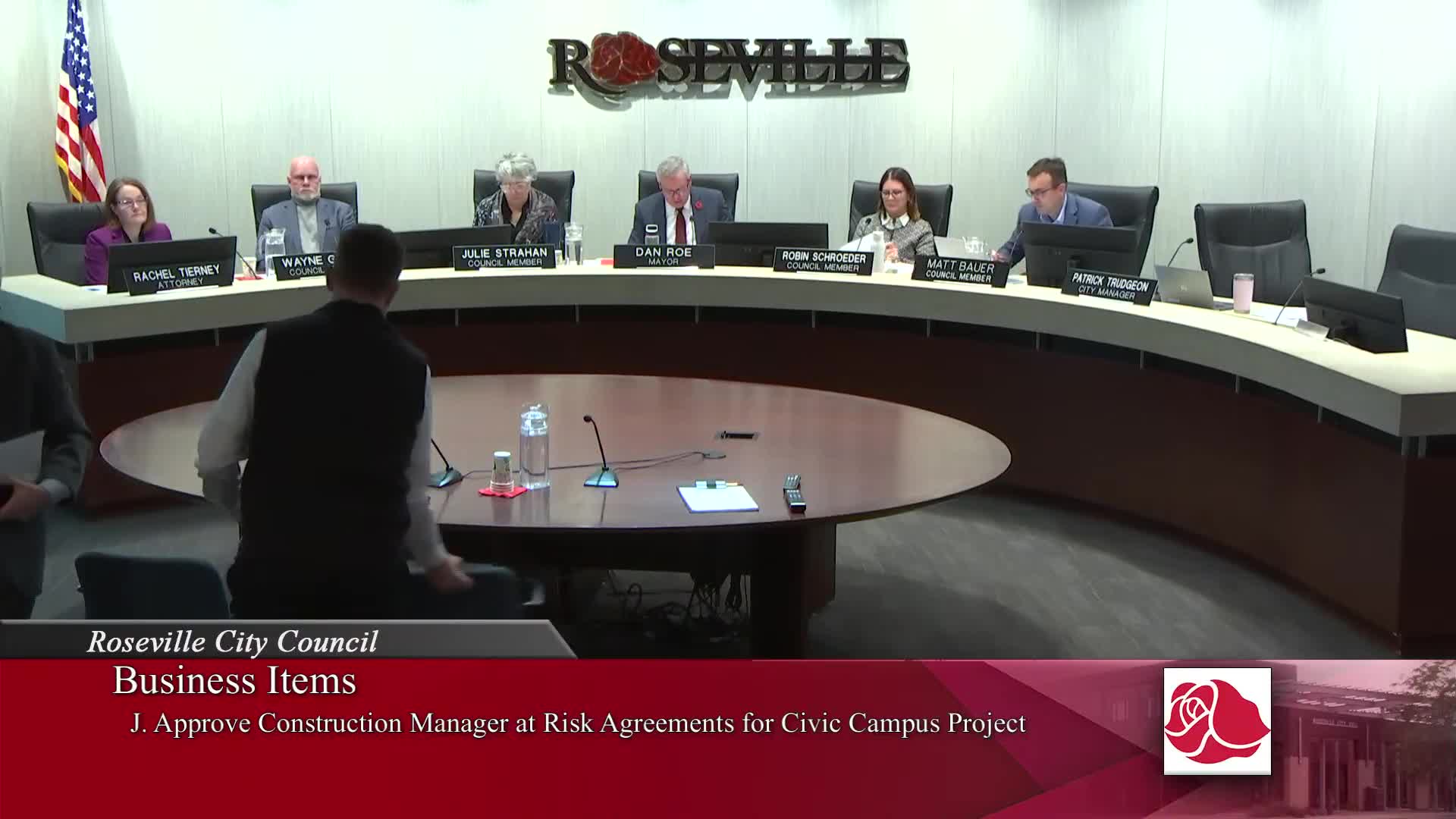 Council approves Kraus Anderson construction‑manager‑at‑risk contracts for civic campus; passport contract passes 3–2