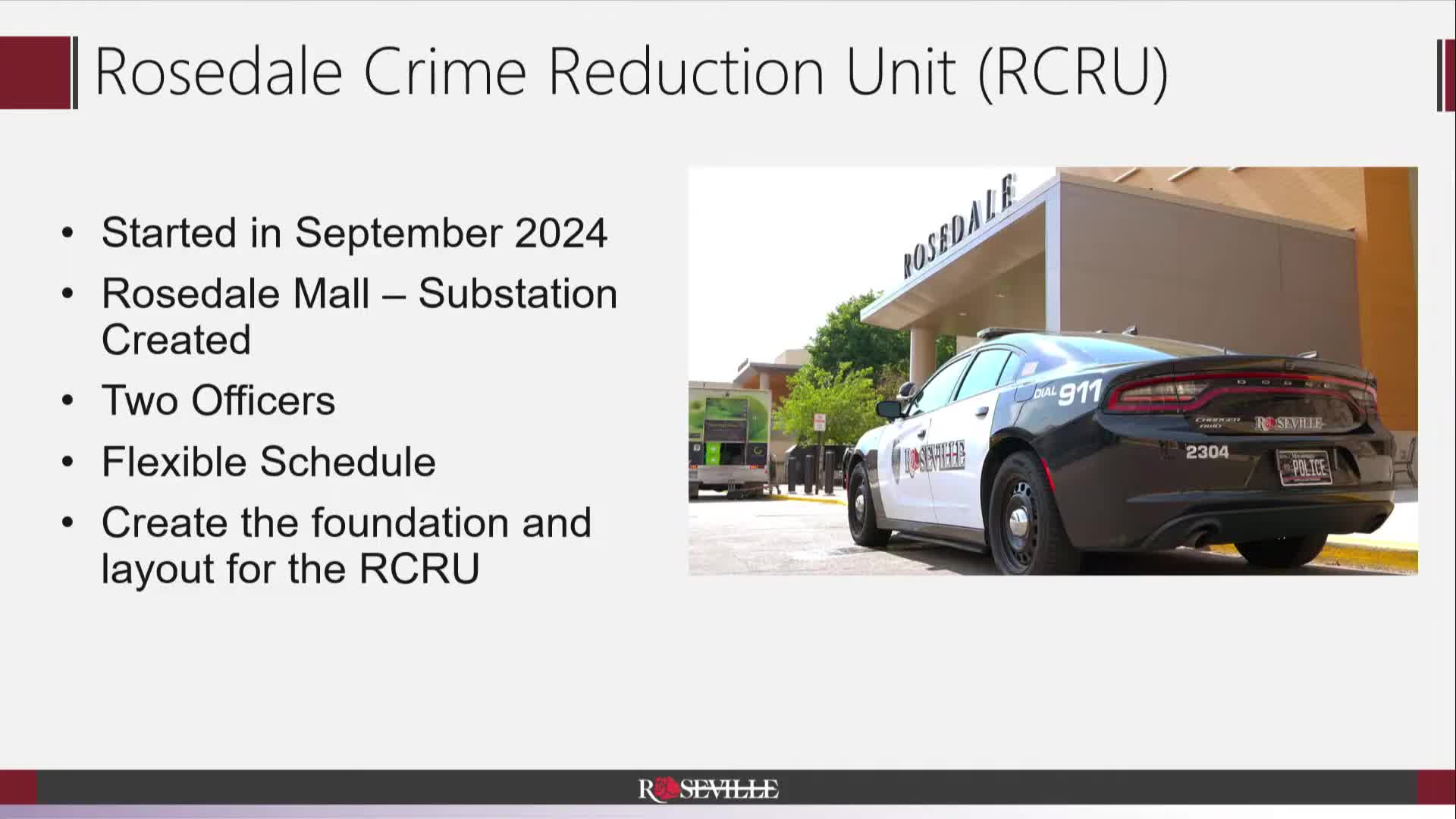 Roseville police detail year‑one Rosedale retail team and state violent‑crime unit work