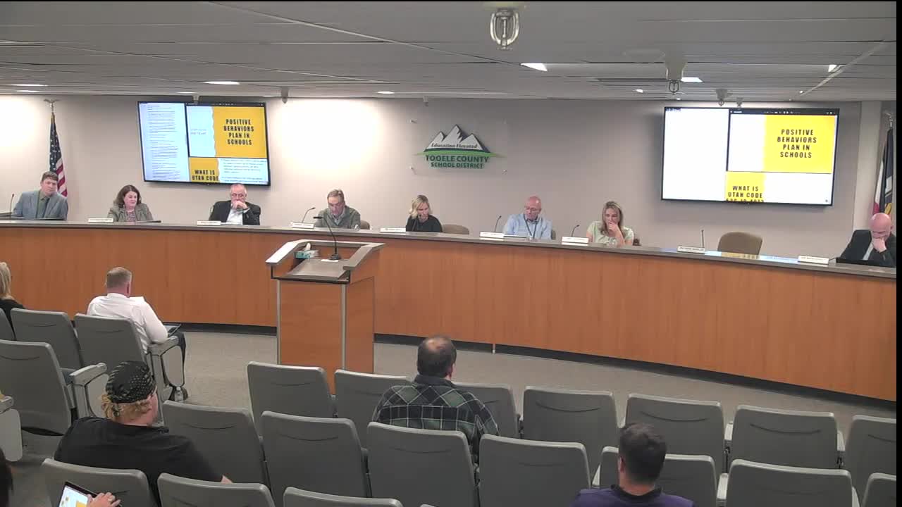 Tooele board approves district positive‑behavior plans tied to state funding and reporting