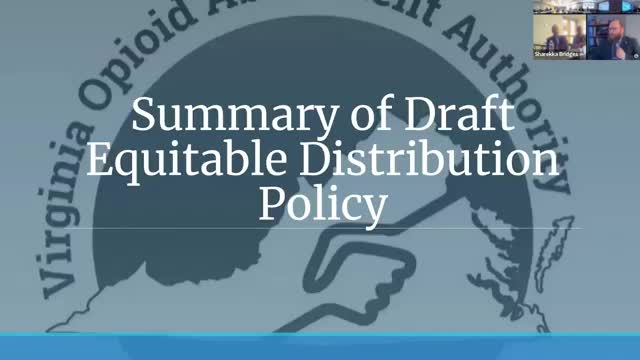 Opioid Abatement Authority grants panel approves draft equitable distribution policy and several award amendments