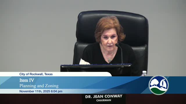 Rockwall Planning & Zoning approves several routine zoning and SUP requests; items head to City Council Nov. 17