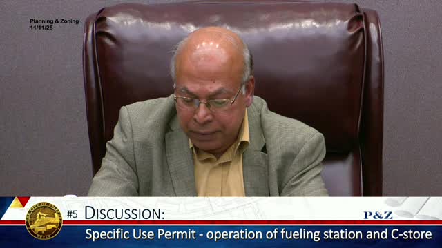 P&Z recommends denial of proposed gas station at Stafford and Mula/Mueller Lane; staff had recommended approval