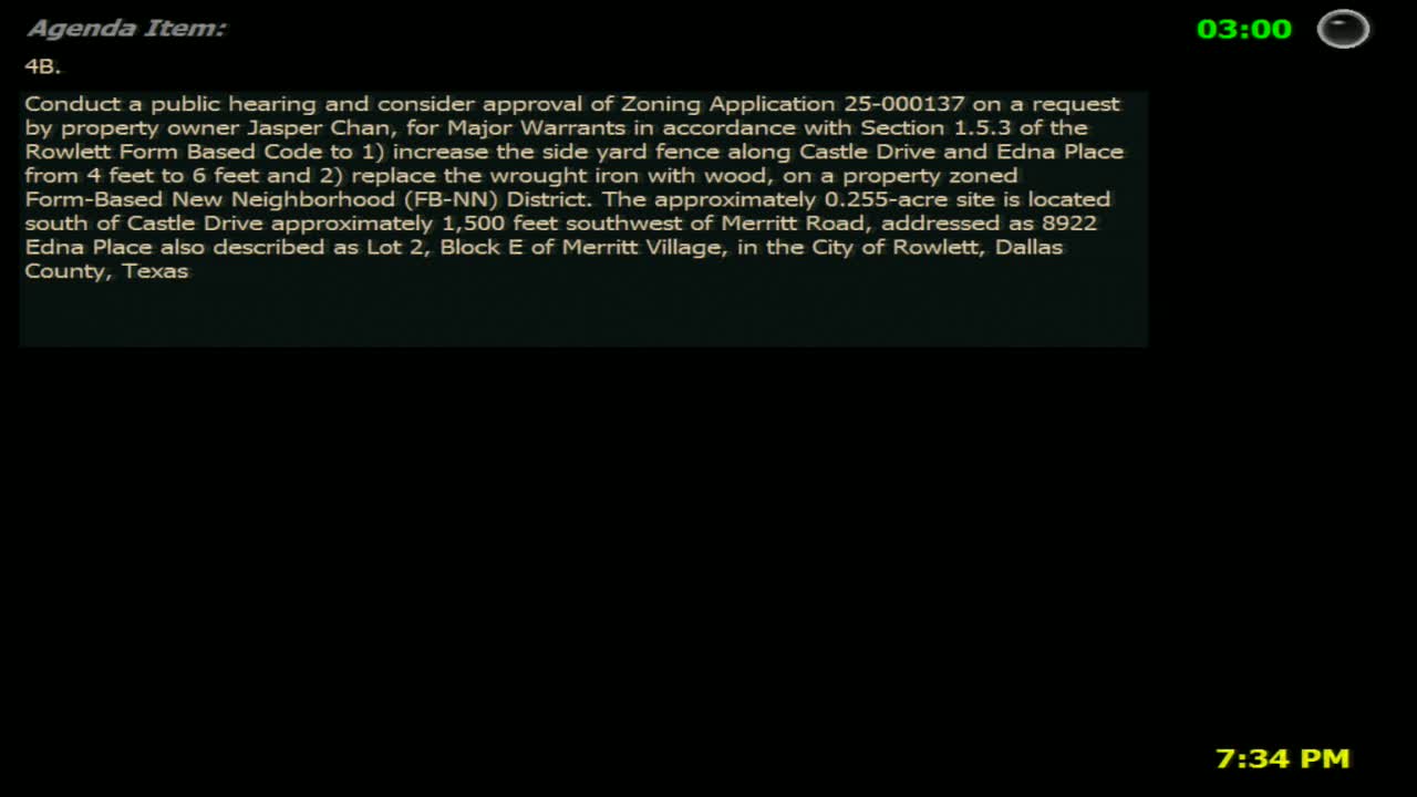 Rowlett commissioners approve corner-lot homeowner's request to replace decorative fence with 6-foot privacy fence