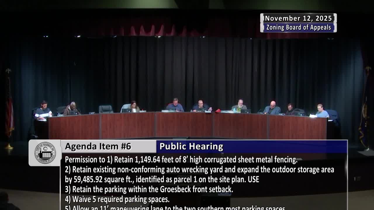 Warren ZBA approves series of residential and commercial variances, several items tabled