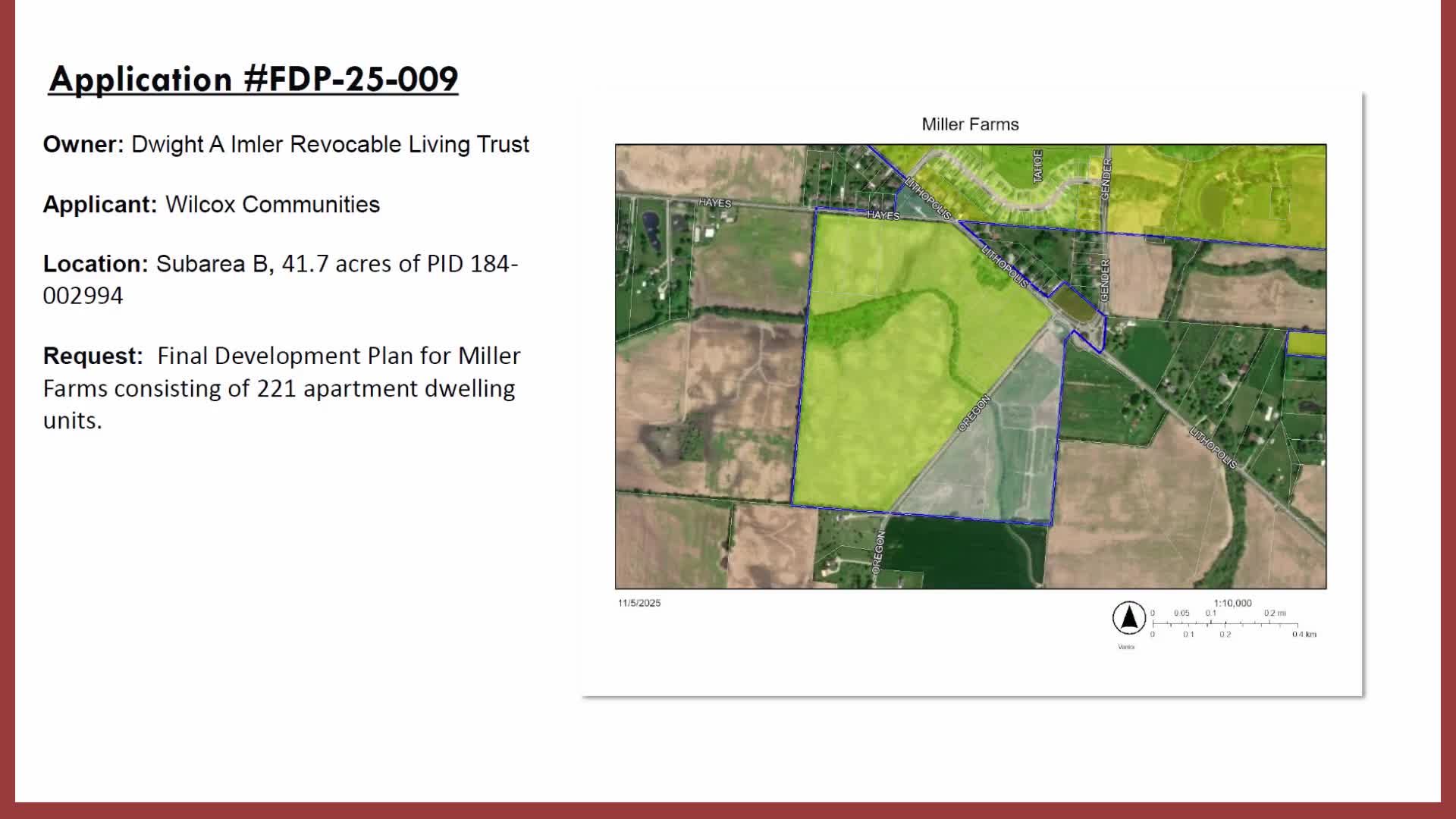 Commission recommends Miller Farms Subarea B final plan to council amid debate over fenced patios