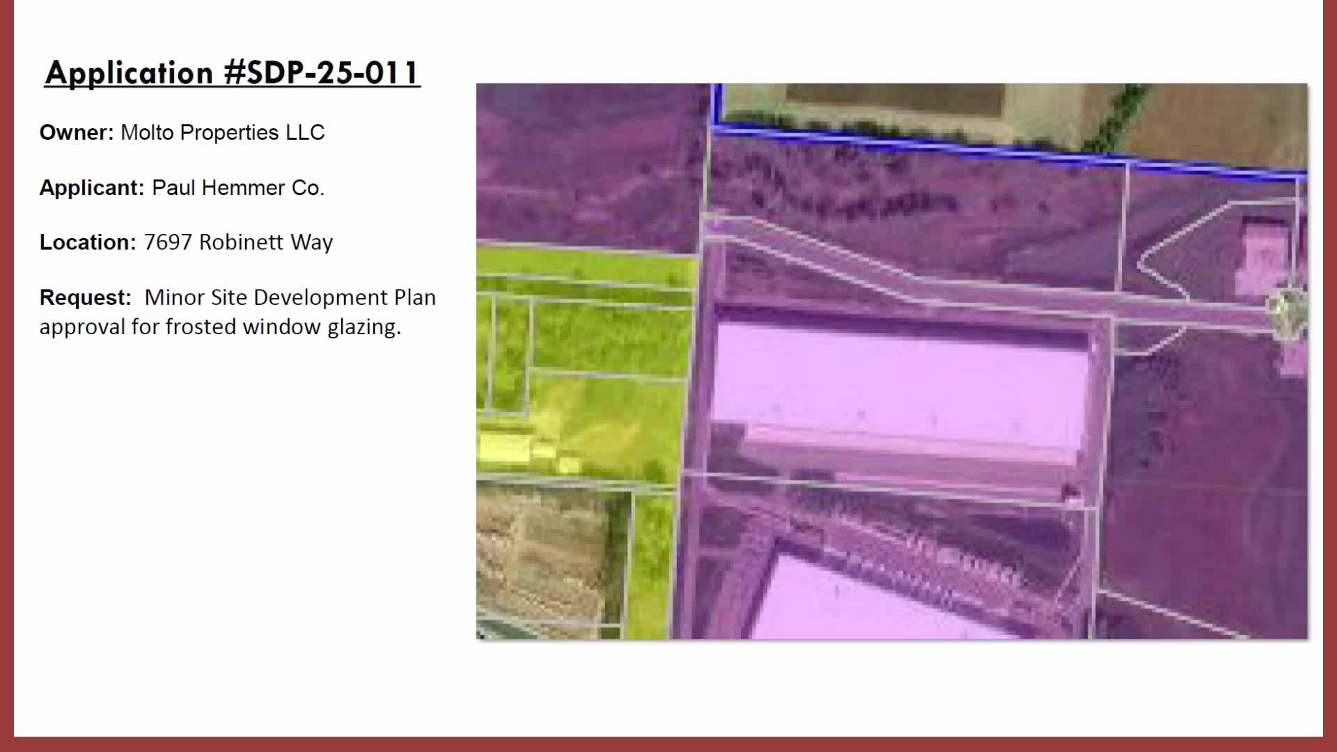 Commission approves frosted-glazing request for Canal Pointe warehouse tenant