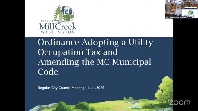 Mill Creek council adopts 5% utility occupation tax, sets June 1, 2026 effective date