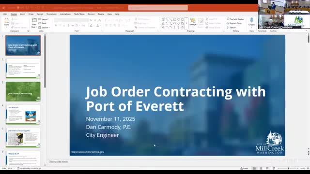 Mill Creek approves interlocal agreement with Port of Everett for Job Order Contracting