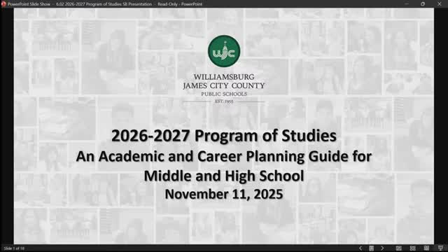 WJCC adds honors middle-school courses, AP Research, judicial review and two AP CTE courses for 2026-27