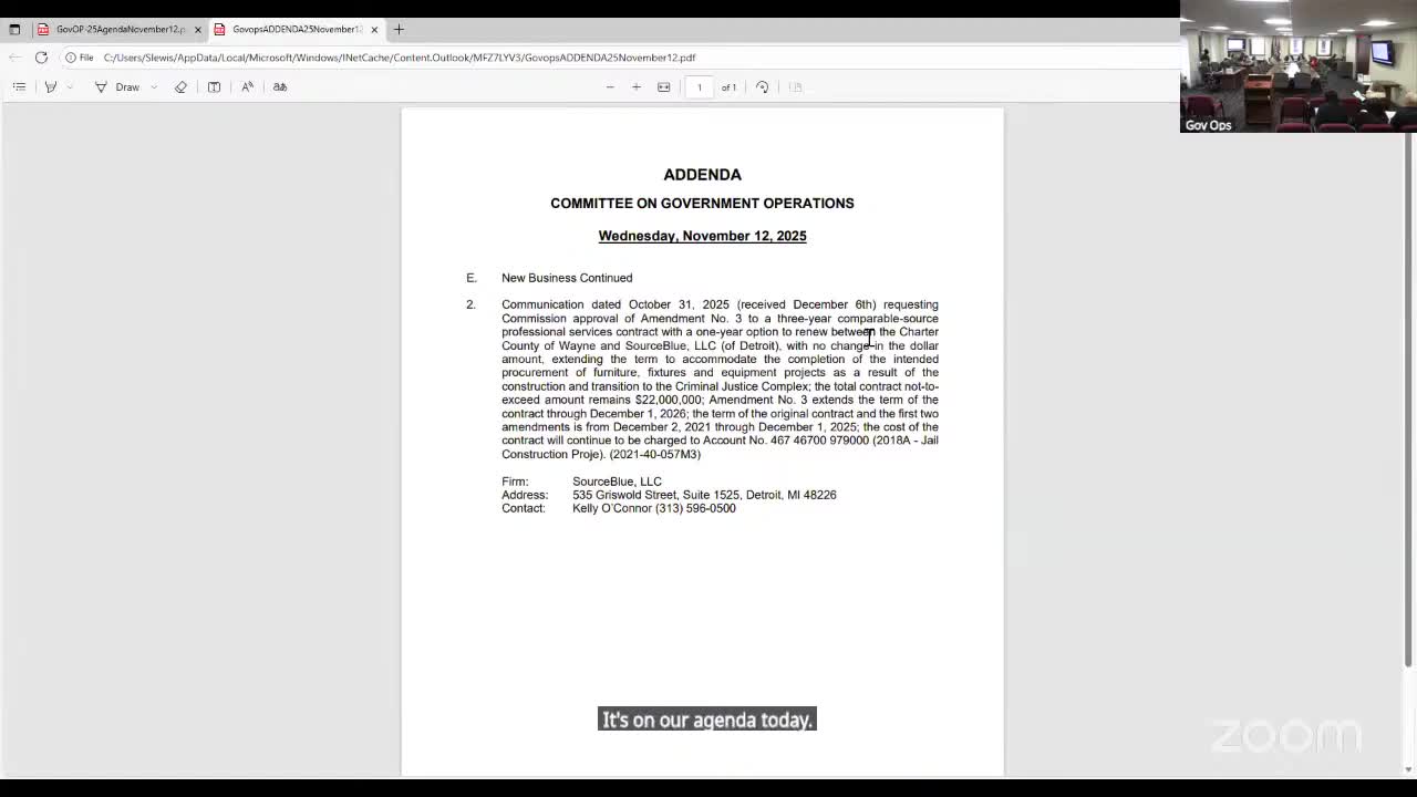 Wayne County committee approves SourceBlue amendment to finish Criminal Justice Complex furnishings