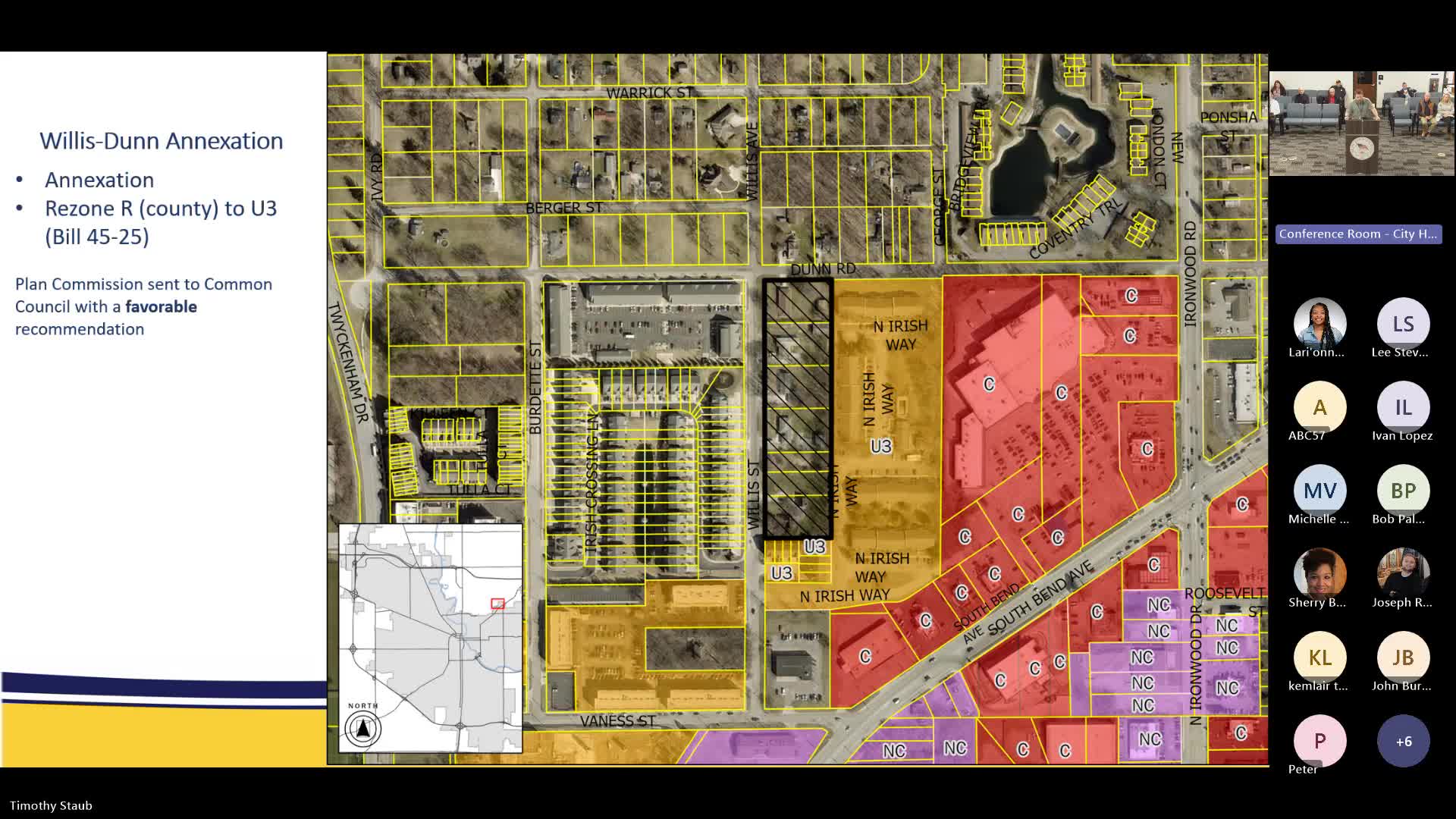 Council holds hearing on Willis & Dunn annexation; fiscal plan adopted, ordinance set for December vote