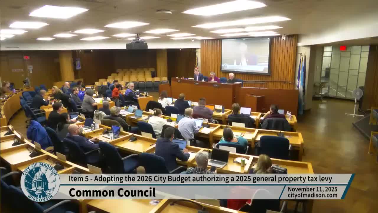 Madison council adopts 2026 capital and operating budgets; levy set at $326.7 million