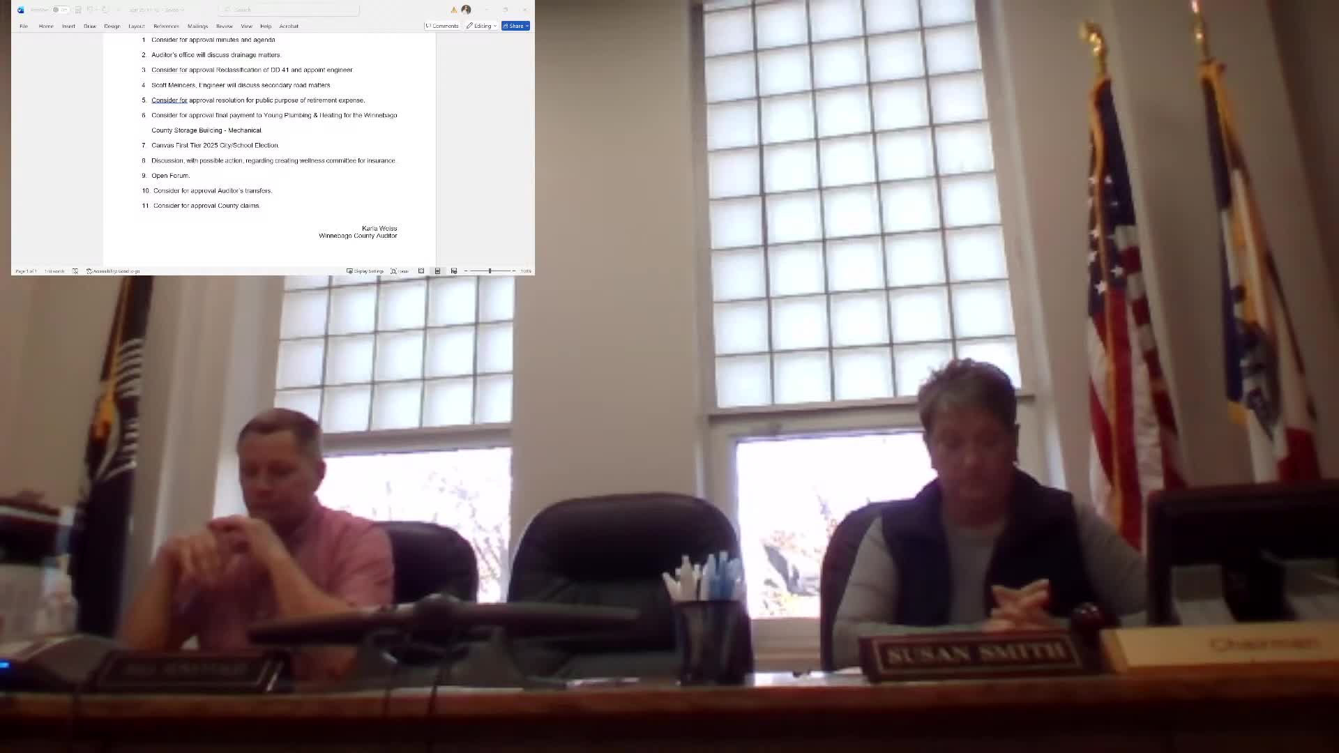 Board discusses railroad crossing repairs and pilot base stabilization for gravel roads