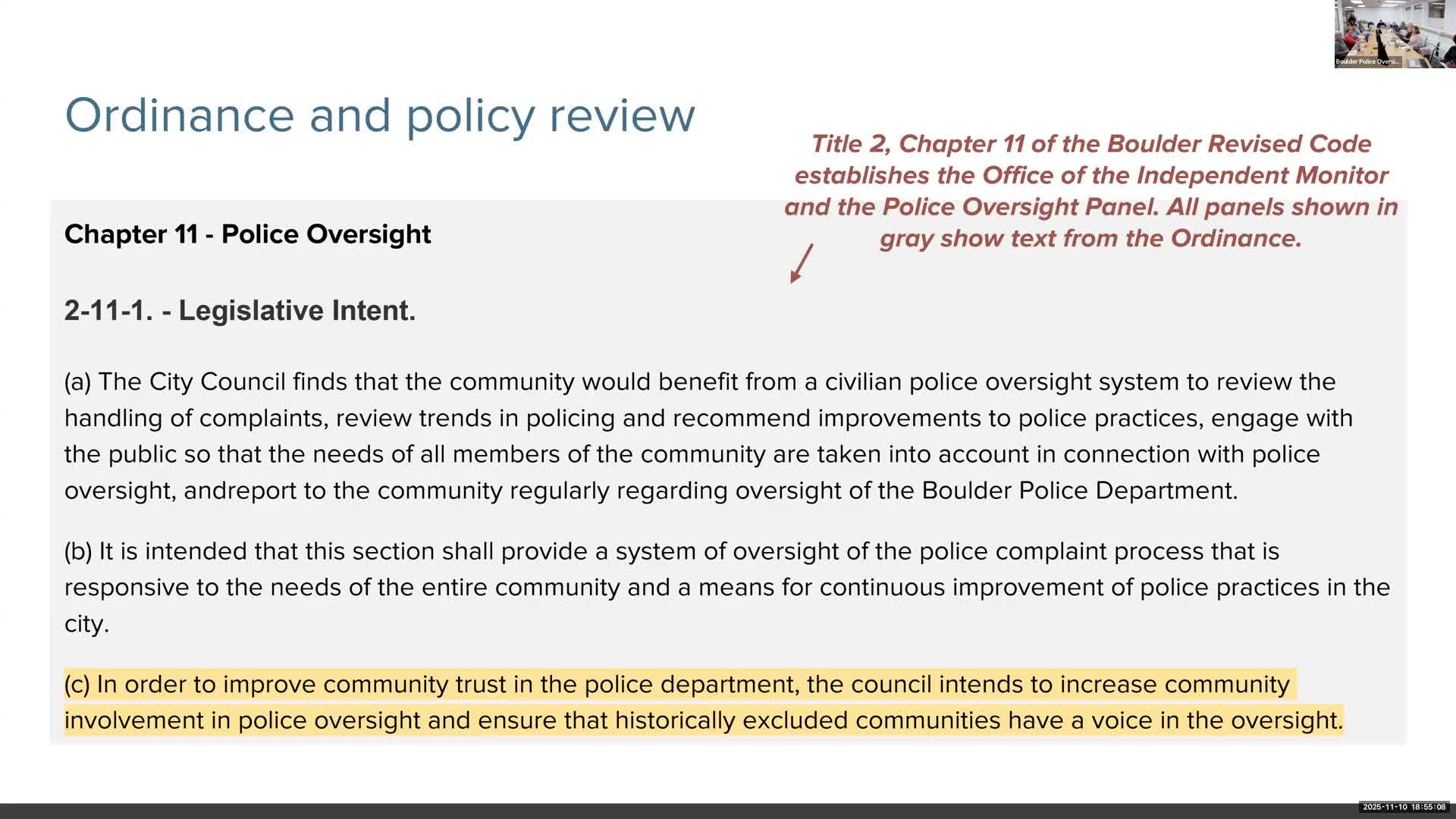 Boulder monitor will stop referring cases both monitor and PSU call unfounded; panel objects and votes to seek outside counsel