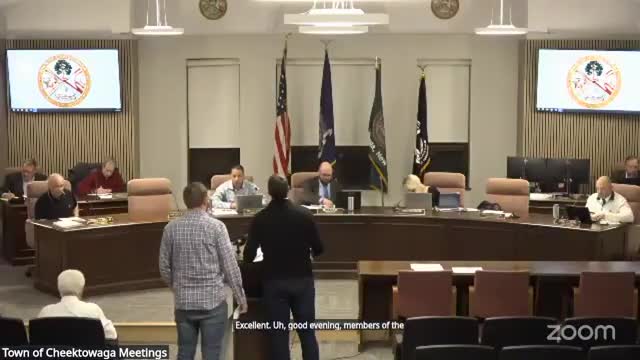 Applicant presents 7 Brew drive‑through; Cheektowaga board holds two public hearings, hears no opposition