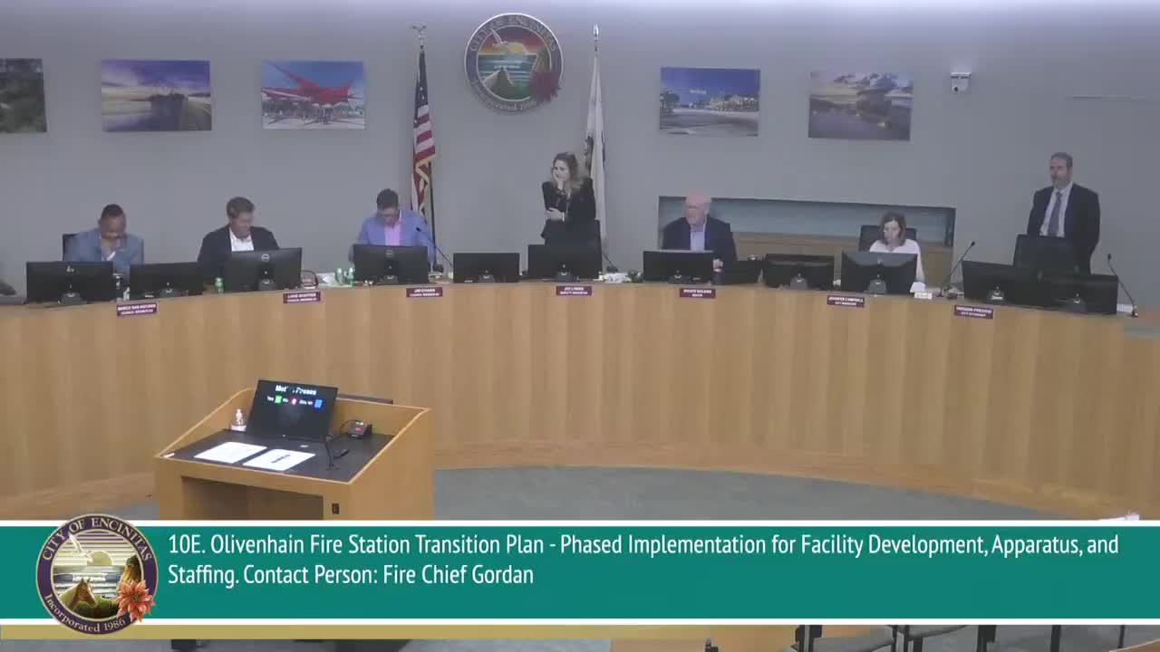 Encinitas advances phased plan for Leucadia fire station; council approves short‑term station and staffing approach