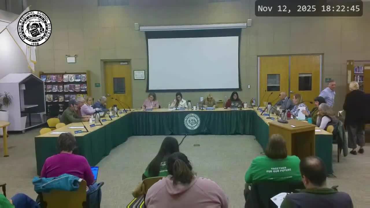 Chariho school committee deadlocks on revising superintendent evaluation; subcommittee, full‑committee proposals fail