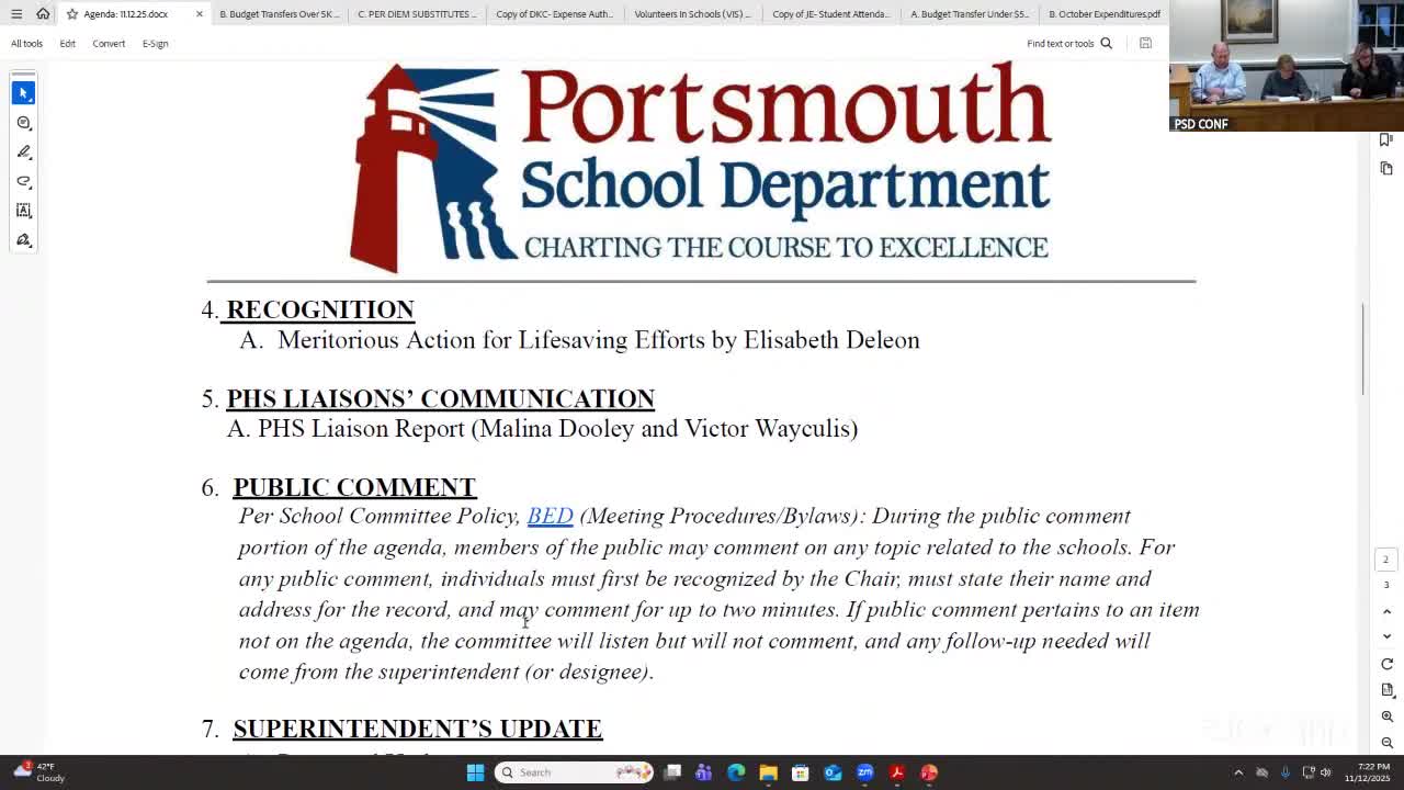 Portsmouth schools recognize aide who performed Heimlich to save a student