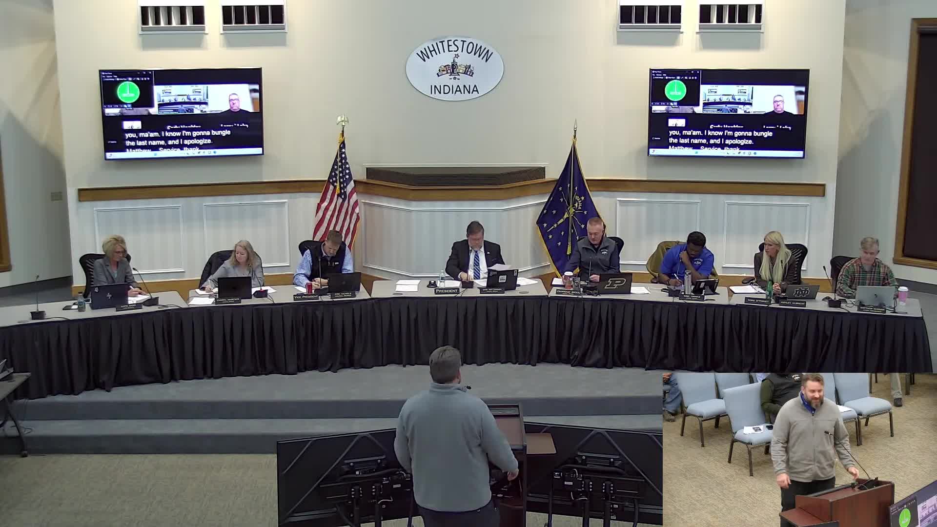 Neighbors press Whitestown council on training-range safety and Citizens Water project