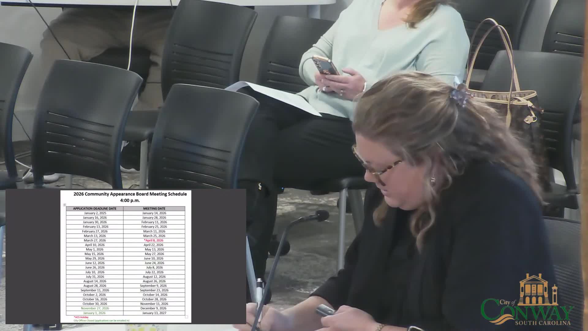 Conway board approves storefront signs and an awning replacement; staff says designs comply with UDO