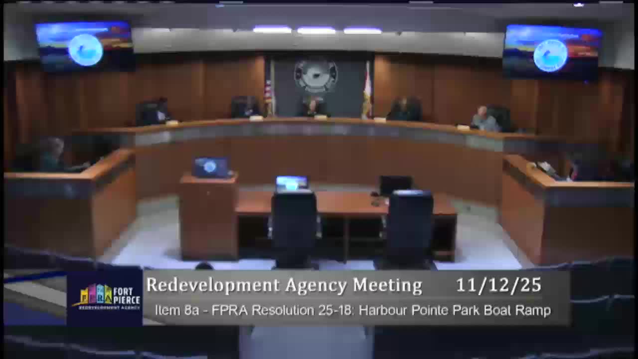 Fort Pierce Redevelopment Agency approves funding agreement for Harbor Point boat ramp
