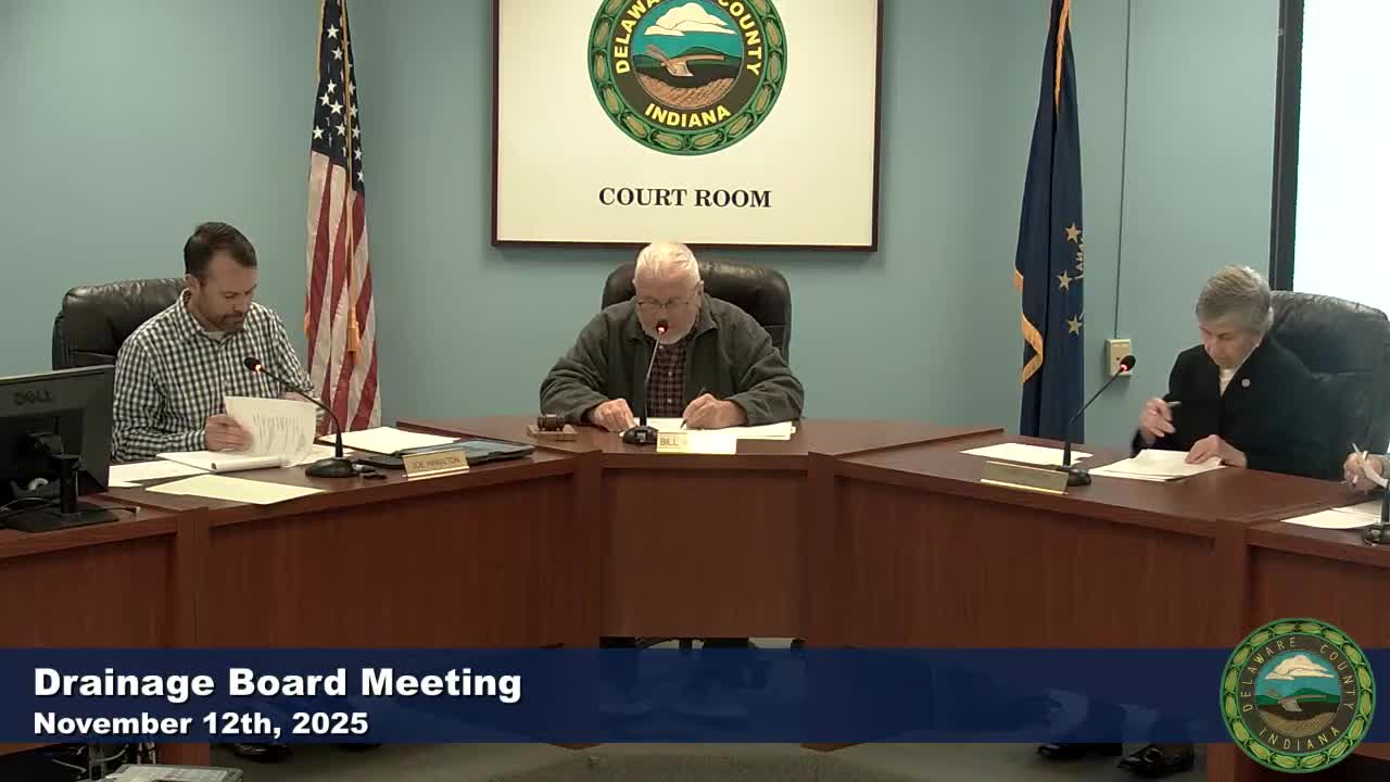 Drainage board approves private bridge, septic tie‑in and payment to landowner