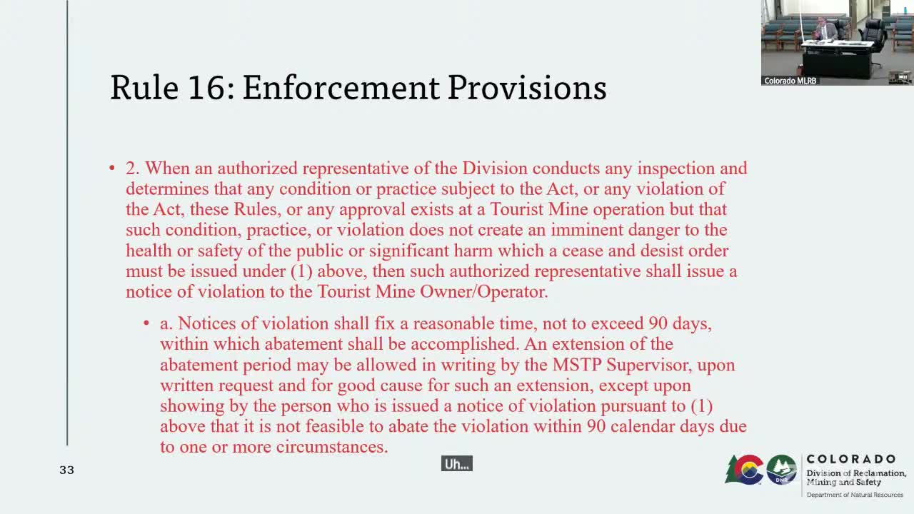 DRMS will add graded enforcement option for tourist mines; division stresses no civil penalties