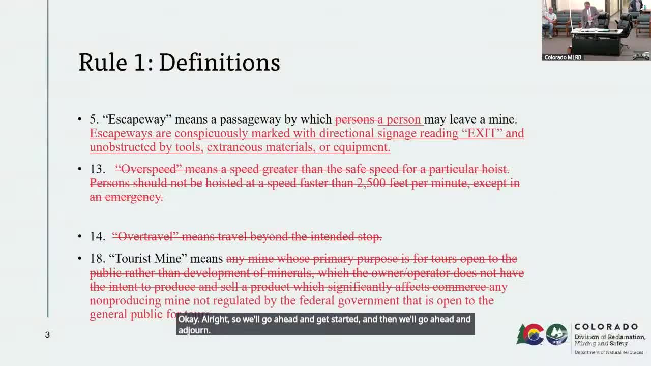 Colorado regulators propose tourist‑mine definition aligned with statute; operators push back on limiting dual use