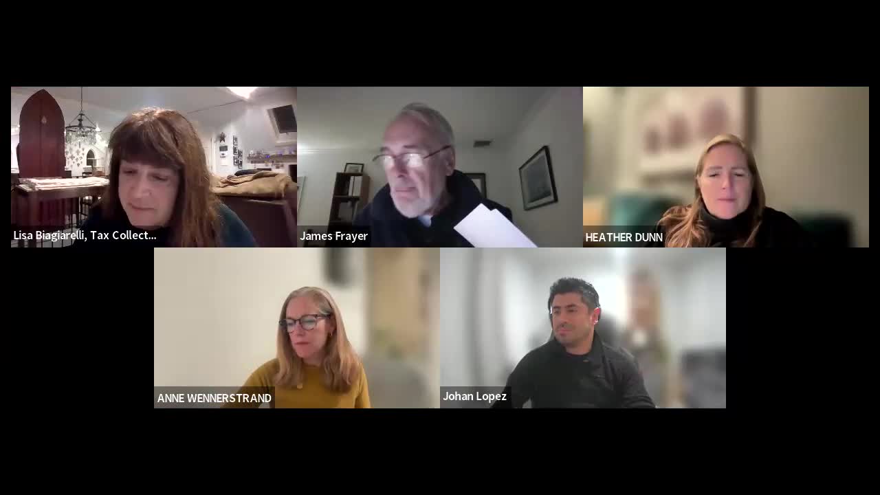 Tax collector reports claims approvals, motor‑vehicle supplemental billing plans and $460K in cannabis-tax receipts