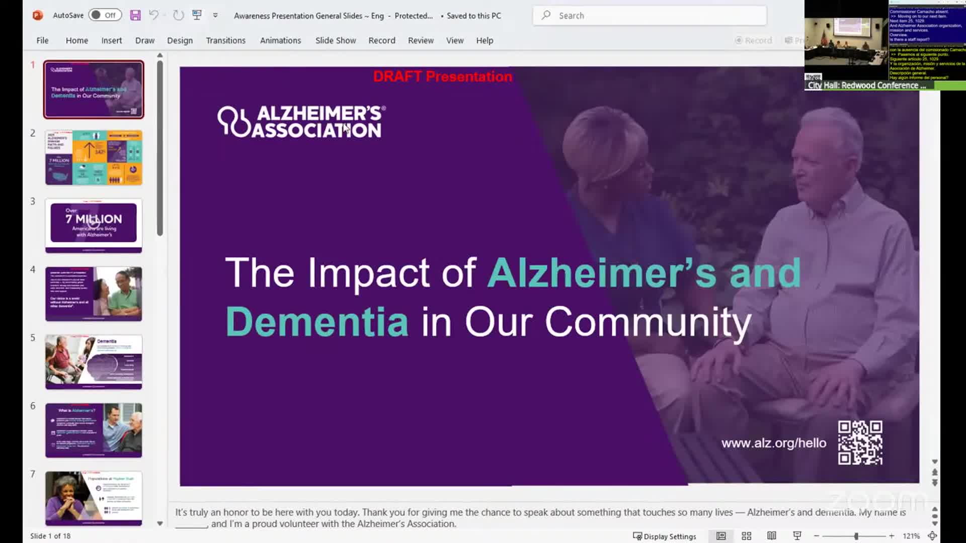 Alzheimer’s Association outlines risks and local services at Sunnyvale Human Relations Commission meeting