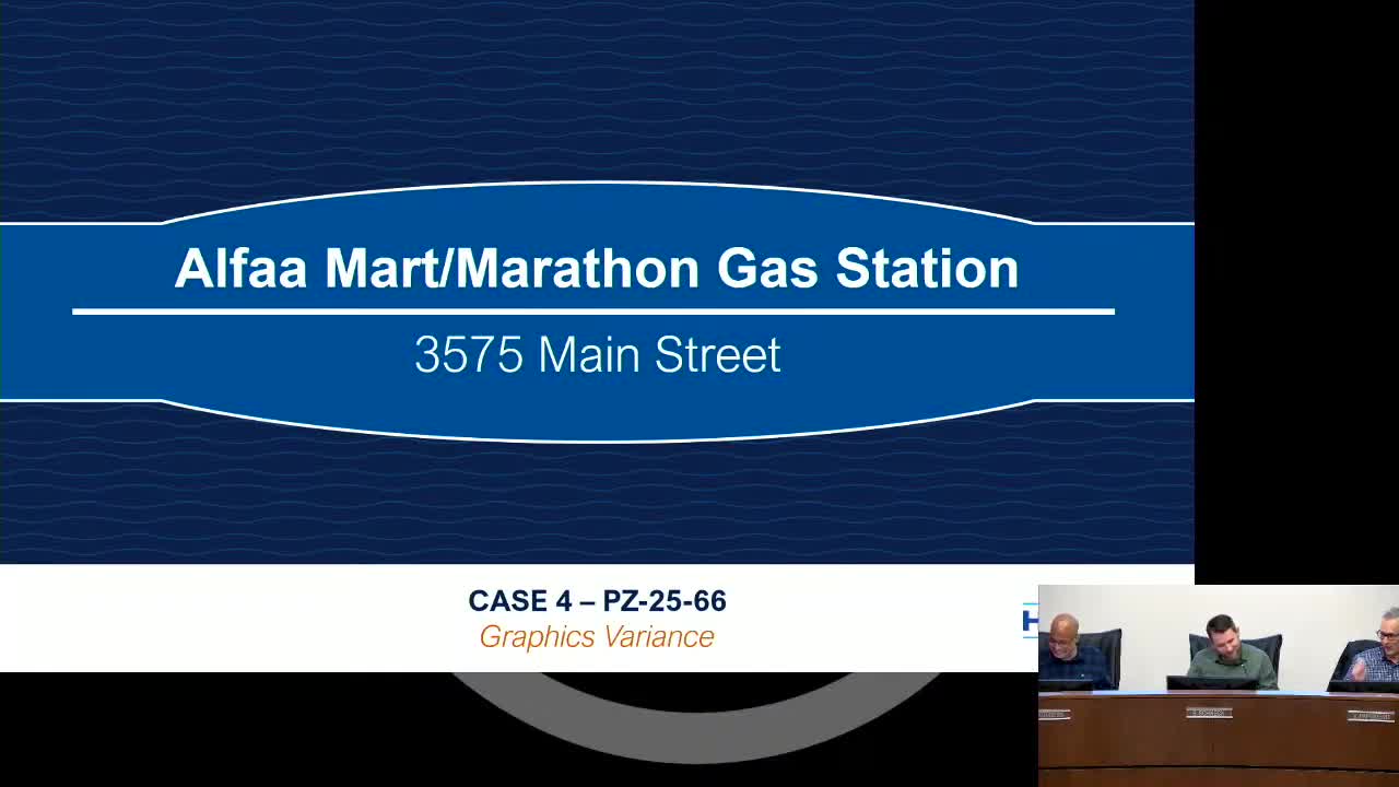 Commission approves Marathon rebrand sign package; staff flags expired Alpha banner enforcement
