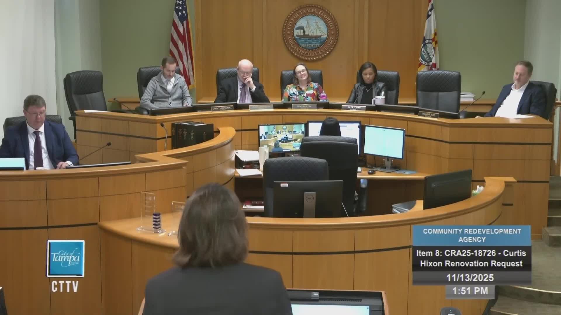 CRA board debates Curtis Hixon Park repairs and whether CRA funds should pay for city park maintenance