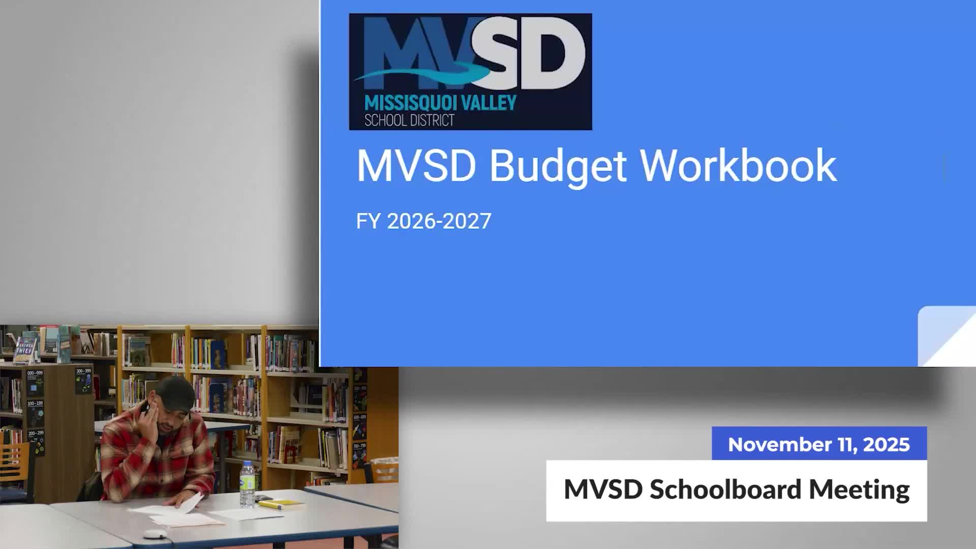 Missisquoi Valley board reviews FY27 draft showing $1.6 million increase; class-size mandate noted