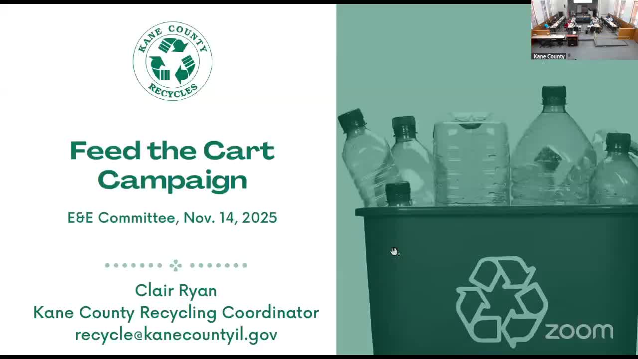 Kane County staff outline regional "Feed the Cart" recycling campaign funded by $2 million EPA grant