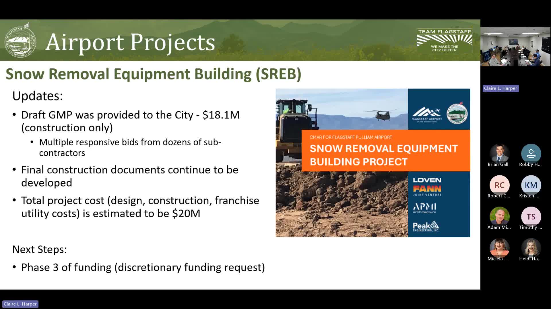 Airport scales back snow‑removal facility to roughly $18.1M, seeks FAA discretionary funding