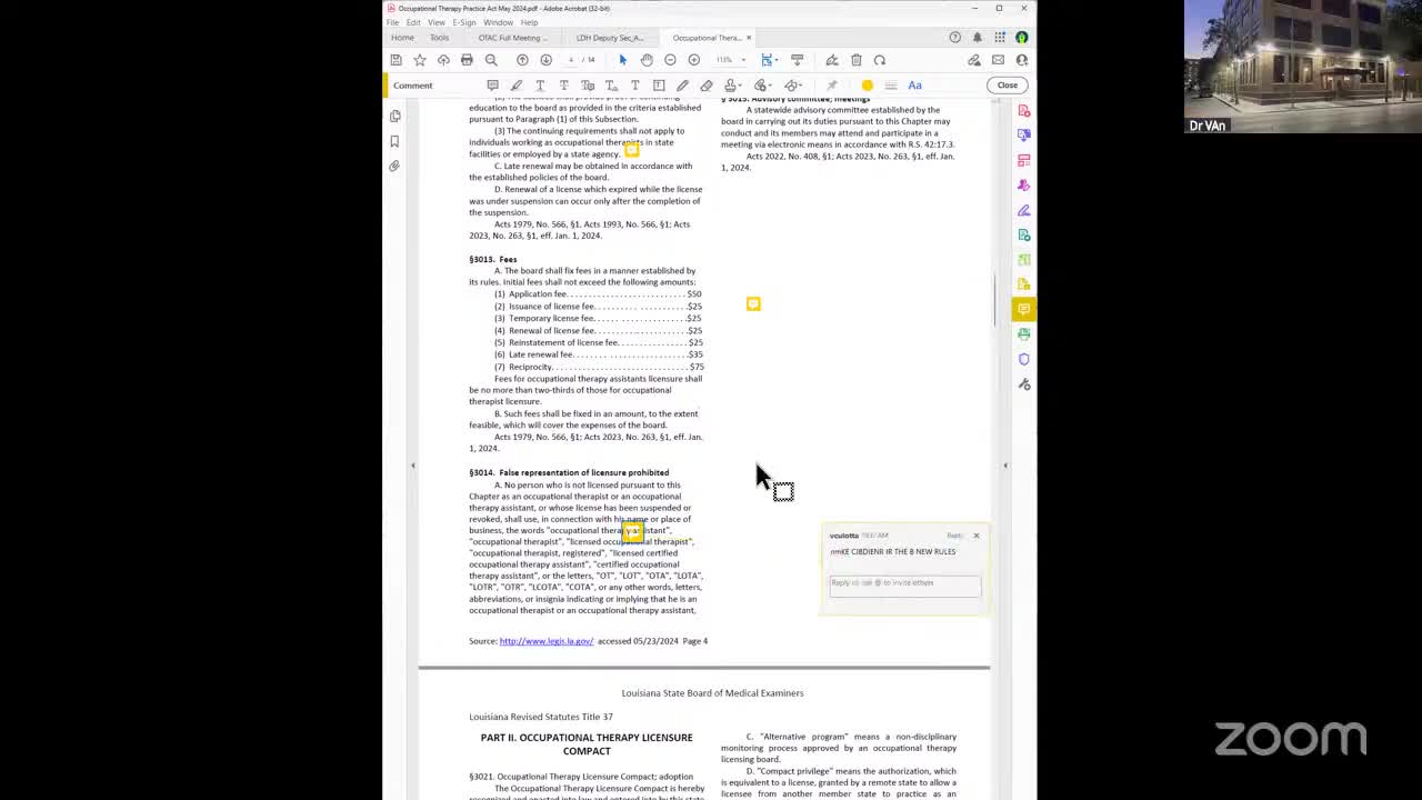 Louisiana representative says OT compact proposals clashed with state law; privacy protections negotiated