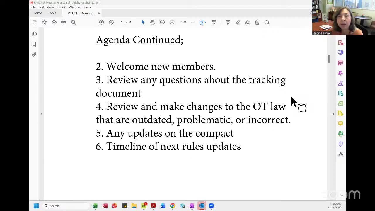 OTEC welcomes new members, names co-chairs and grants one license in executive session
