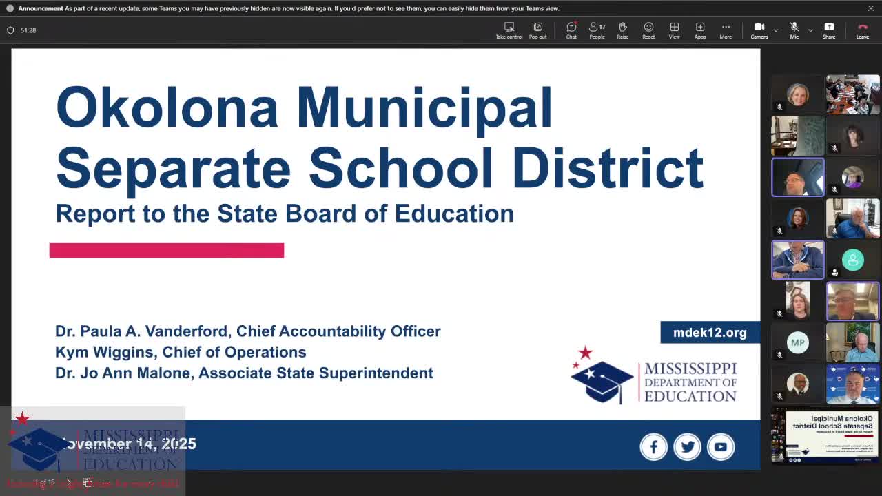 State Board places Okalona district into 'district of transformation,' abolishes district and appoints interim superintendent
