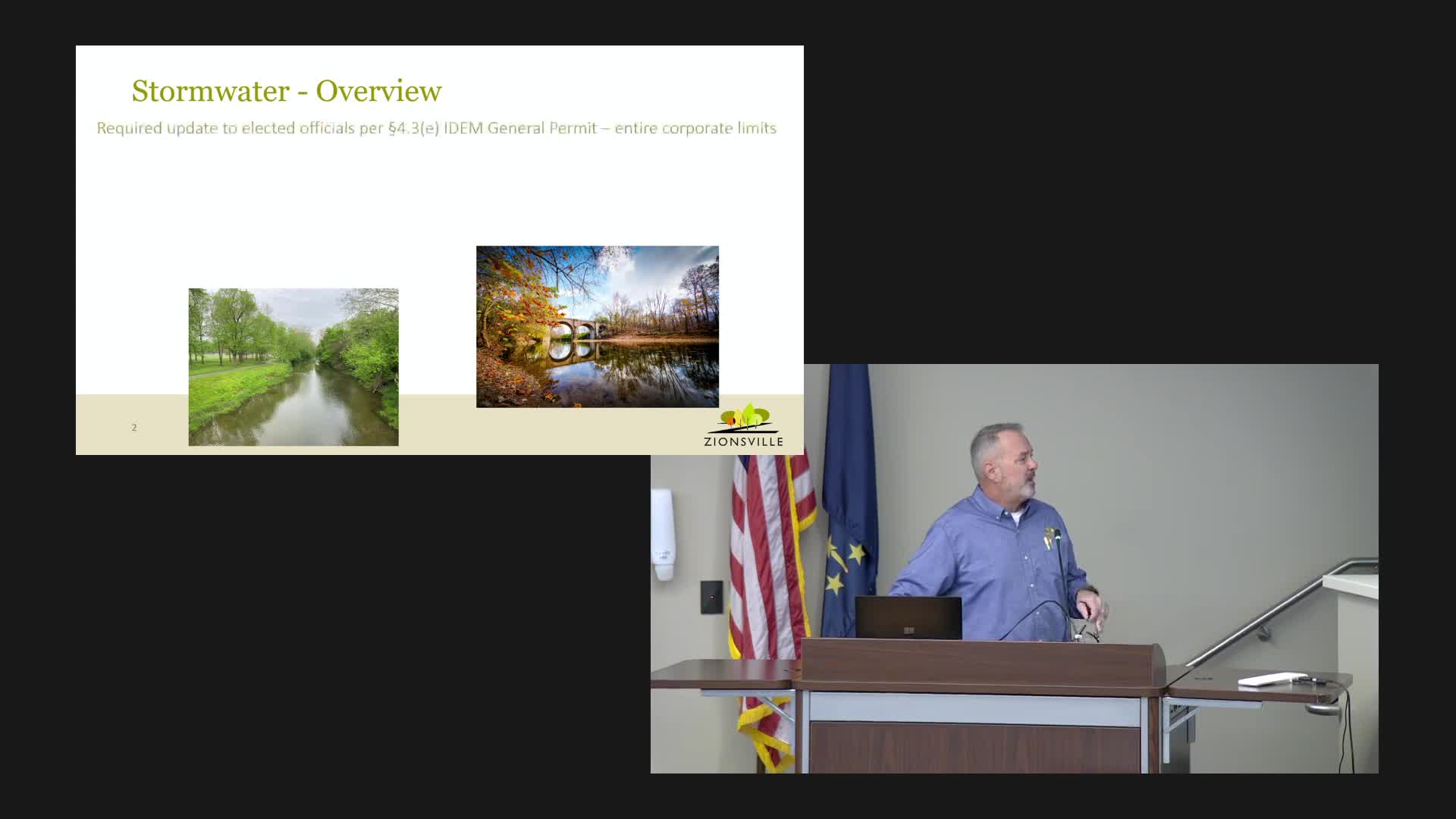 Zionsville staff outline stormwater compliance work and possible utility to cover $943,000 annual baseline
