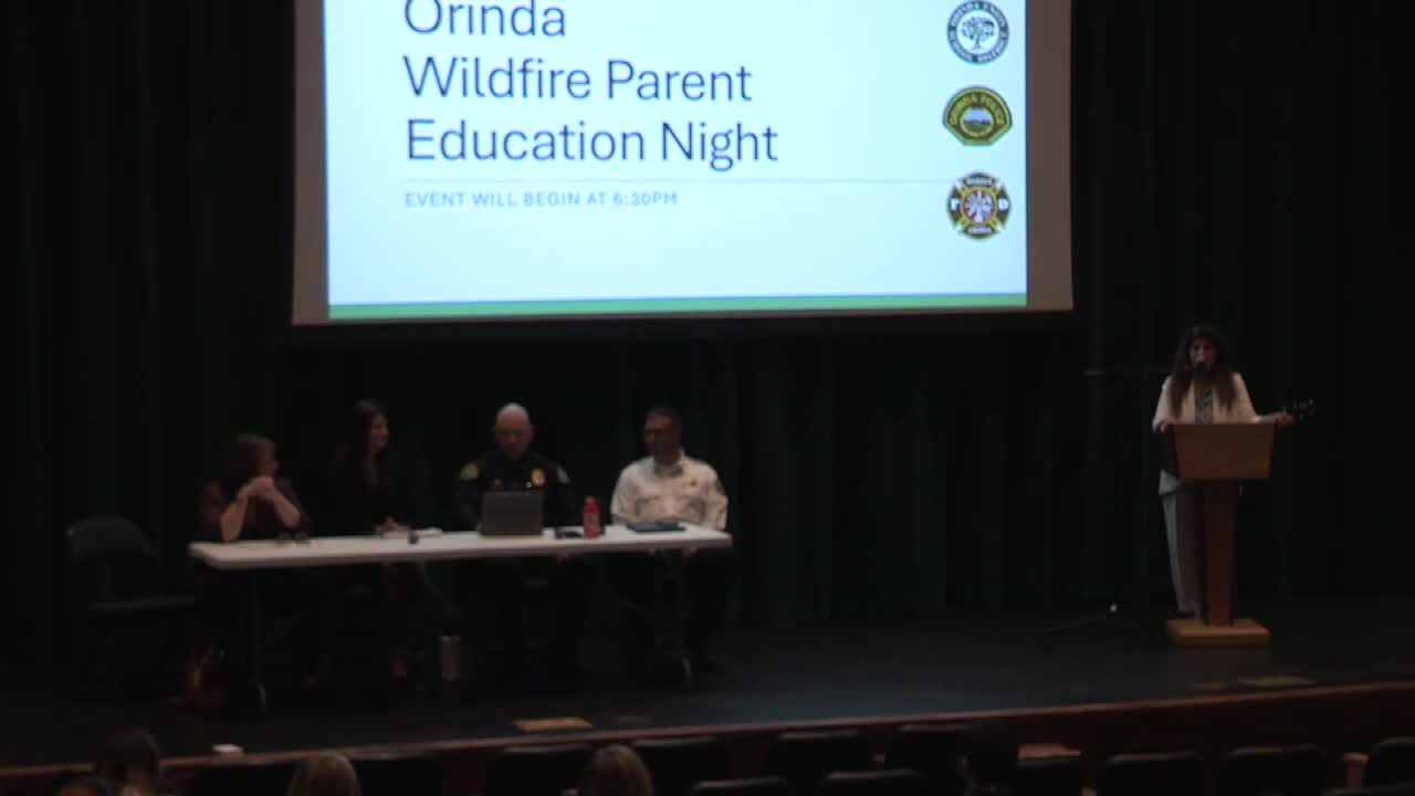 Orinda panel outlines fuel‑breaks, evacuation modeling and $400,000 in mitigation incentives at wildfire education night