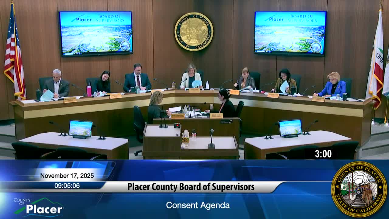 Placer County rejects certain tort claims; County Counsel explains claim‑filing process after public comment