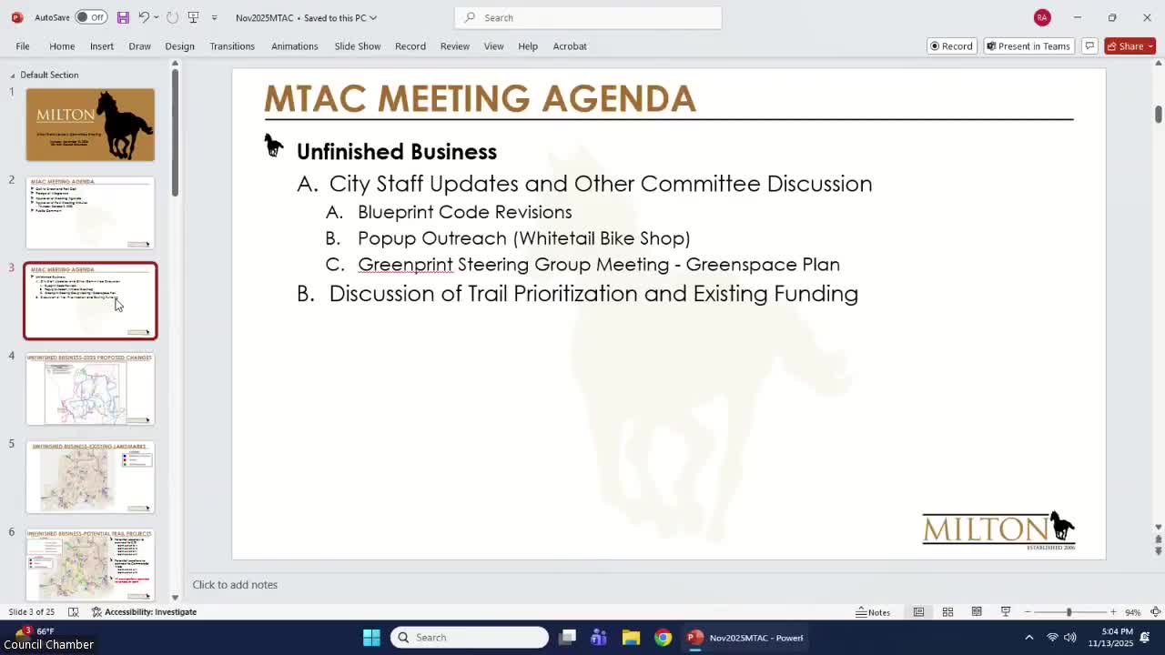Milton Trails committee adopts staff recommendations to prioritize short loops, directs staff to bring plan to City Council