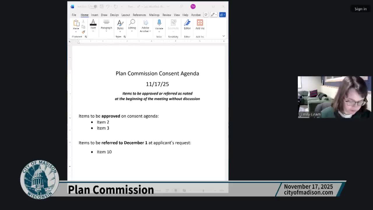 Votes at a glance: Madison Plan Commission, Nov. 17, 2025