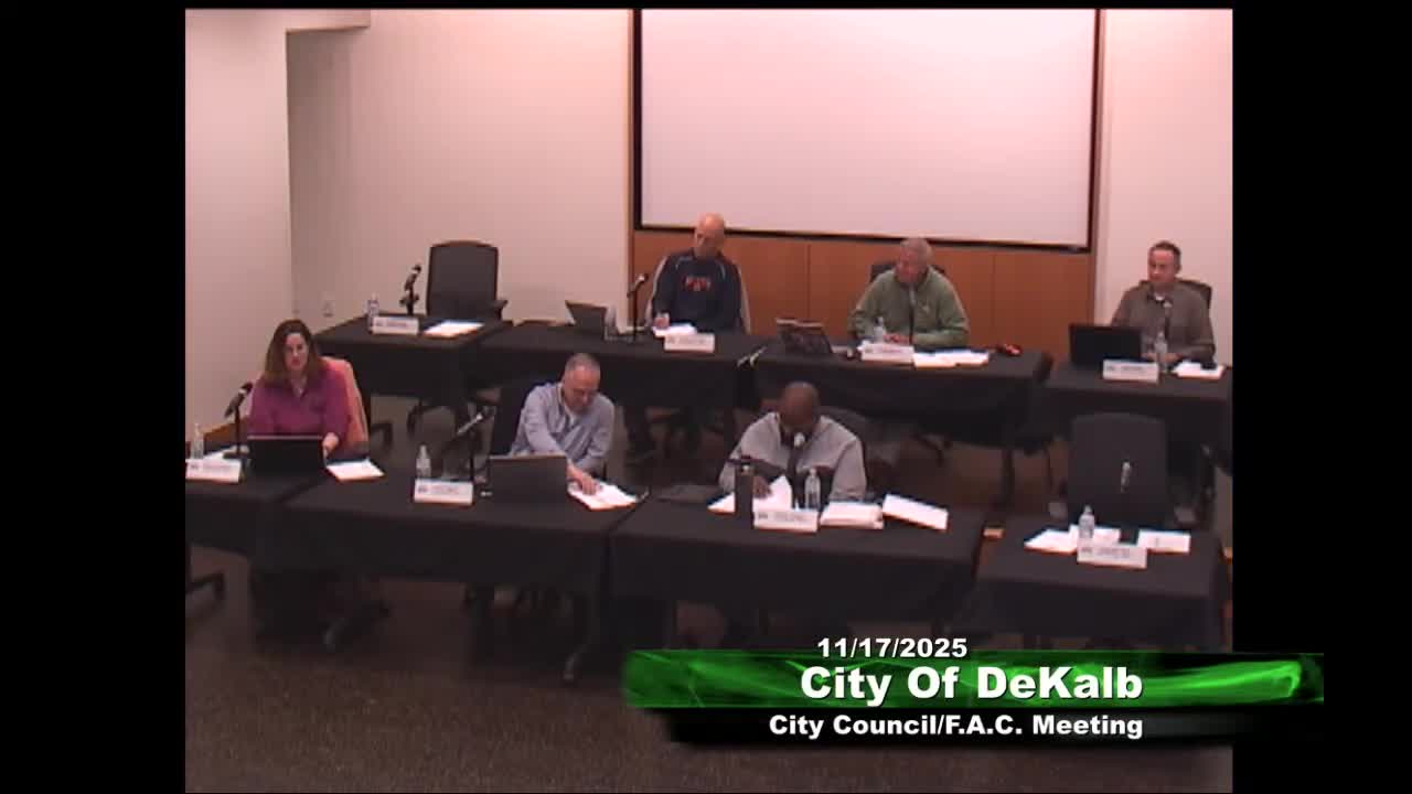 DeKalb reviews proposed FY2026 budget, plans reserve withdrawals to pay for streets, equipment and pensions